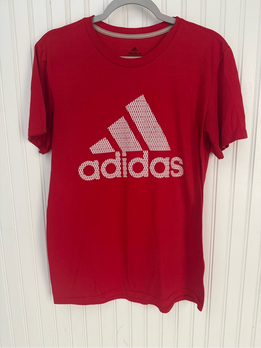 Adidas Red Short-Sleeve Logo Tee